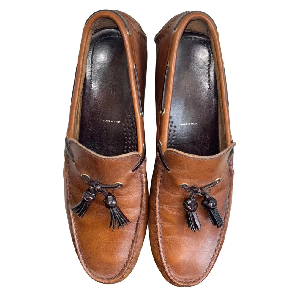 Tom Ford | Italian‎ | Brown Leather Tassled Loafers | 10 US, 9 UK, 43 EU
